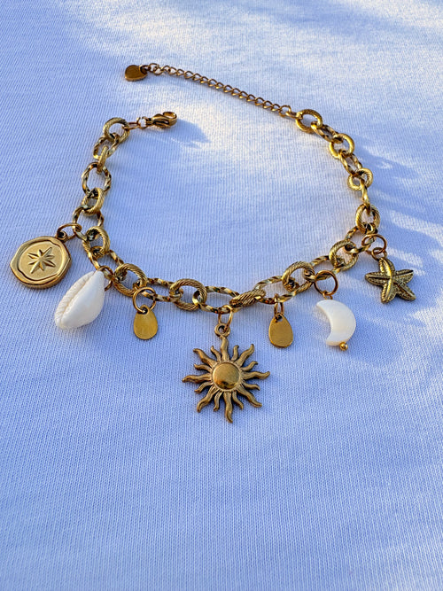 Bracelet breloque Mona en acier inoxydable